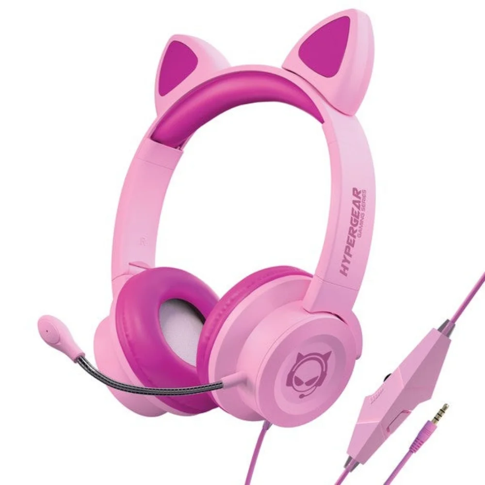 Youth Kombat Kitty Gaming Headset Microphone Kids Cat Headphones Earphones